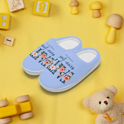 Faith Over Fear Christian Kids Cotton Slippers - ClaimedbyGodDesigns