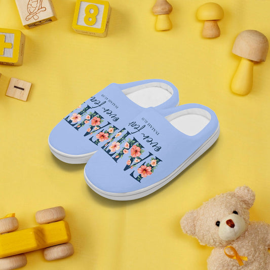 Faith Over Fear Christian Kids Cotton Slippers - ClaimedbyGodDesigns