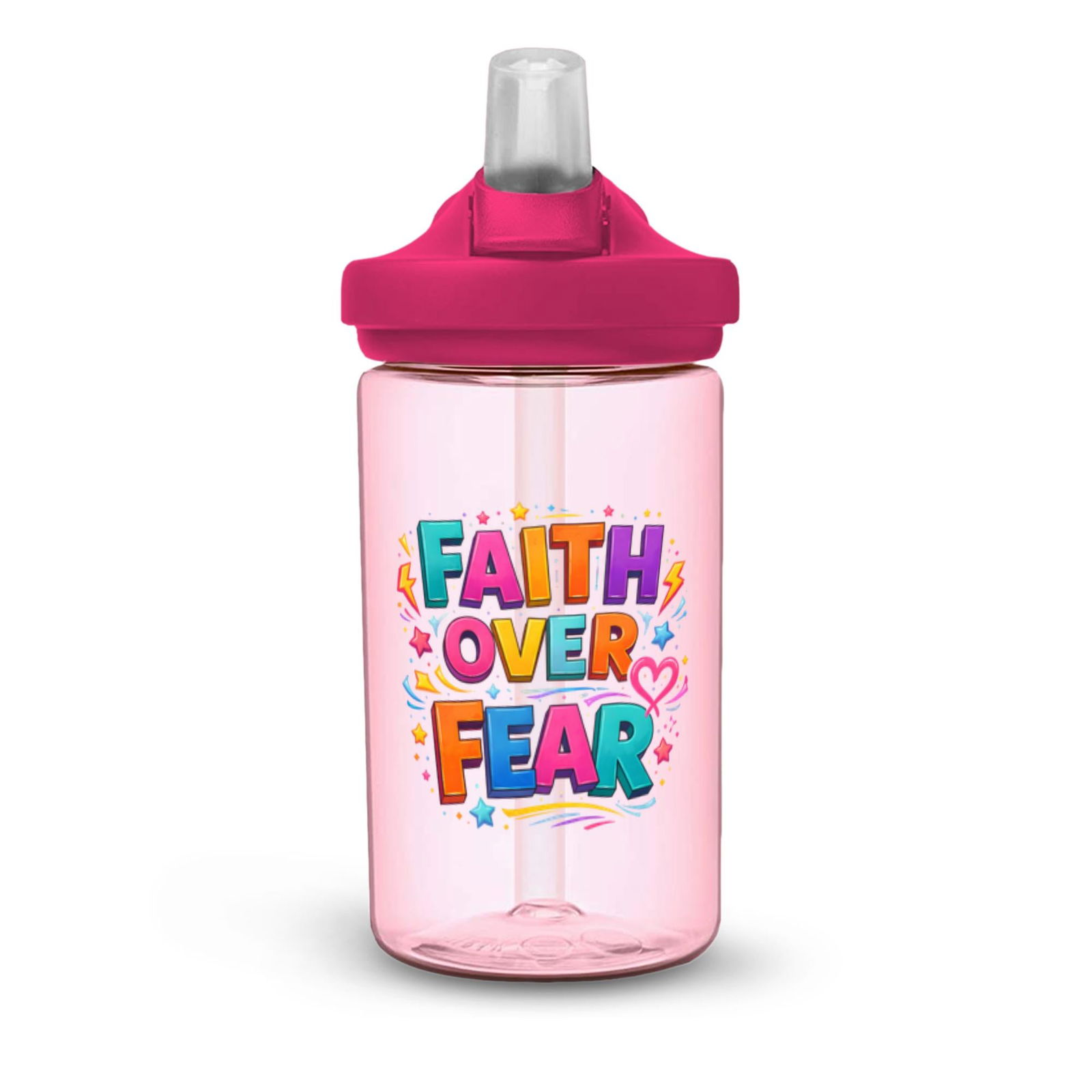 Faith Over Fear Christian Kids Water Bottle - ClaimedbyGodDesigns