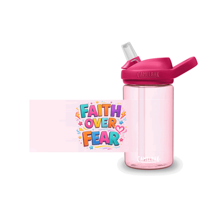Faith Over Fear Christian Kids Water Bottle - ClaimedbyGodDesigns
