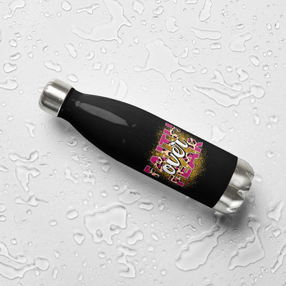 Faith Over Fear Christian Stainless steel water bottle - ClaimedbyGodDesigns