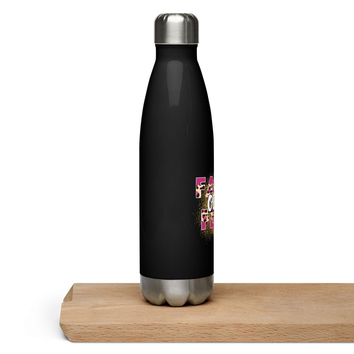 Faith Over Fear Christian Stainless steel water bottle - ClaimedbyGodDesigns