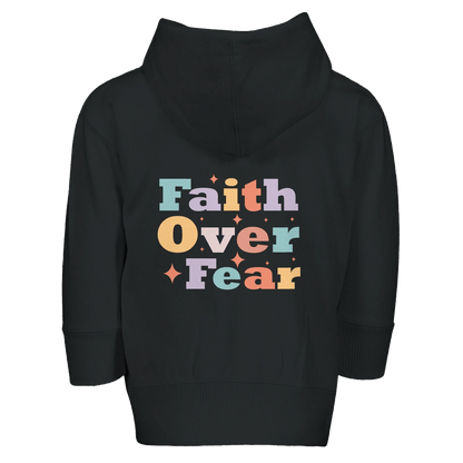 Faith Over Fear Christian Toddler Zip Fleece Hooded Sweatshirt - ClaimedbyGodDesigns