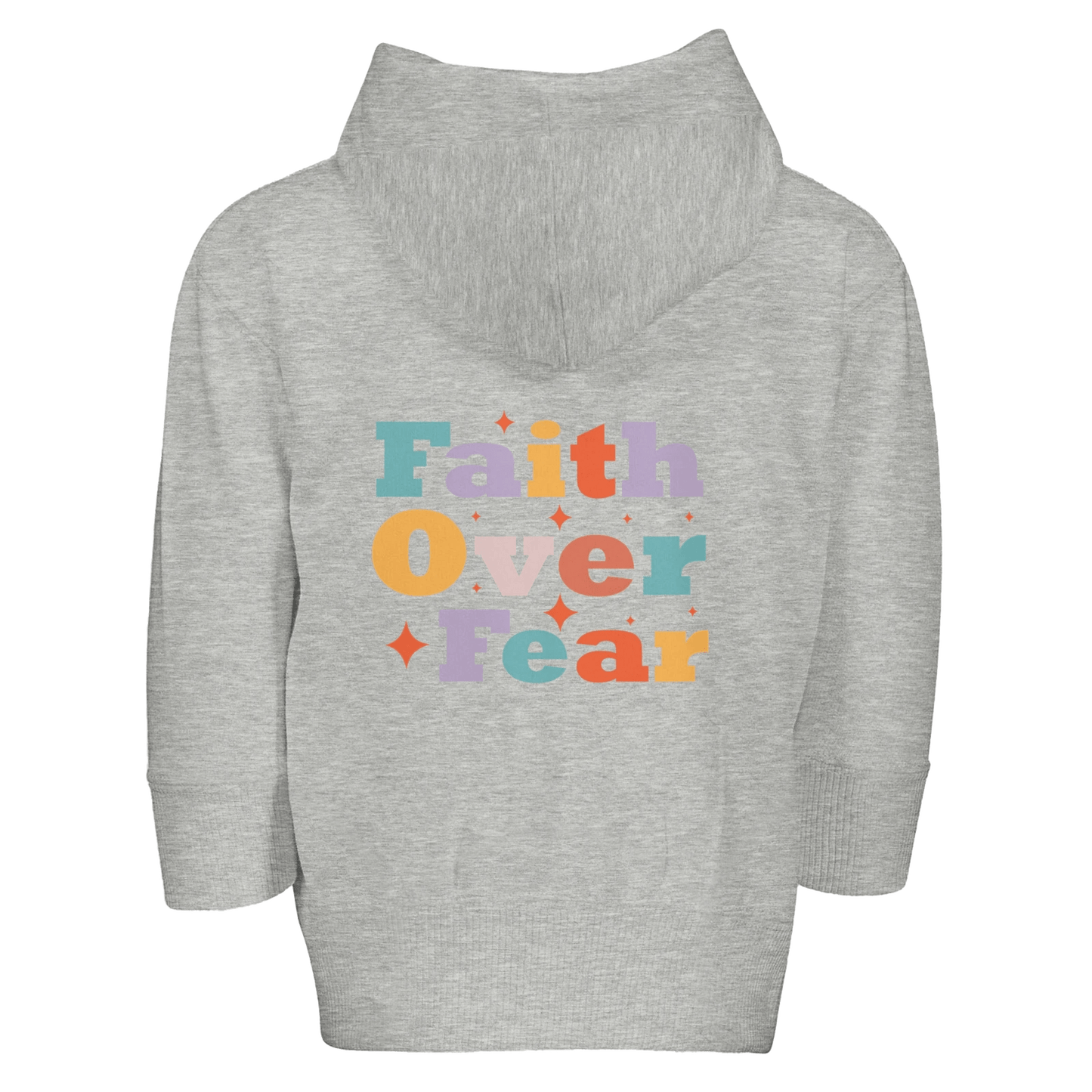 Faith Over Fear Christian Toddler Zip Fleece Hooded Sweatshirt - ClaimedbyGodDesigns