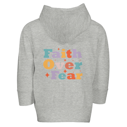 Faith Over Fear Christian Toddler Zip Fleece Hooded Sweatshirt - ClaimedbyGodDesigns