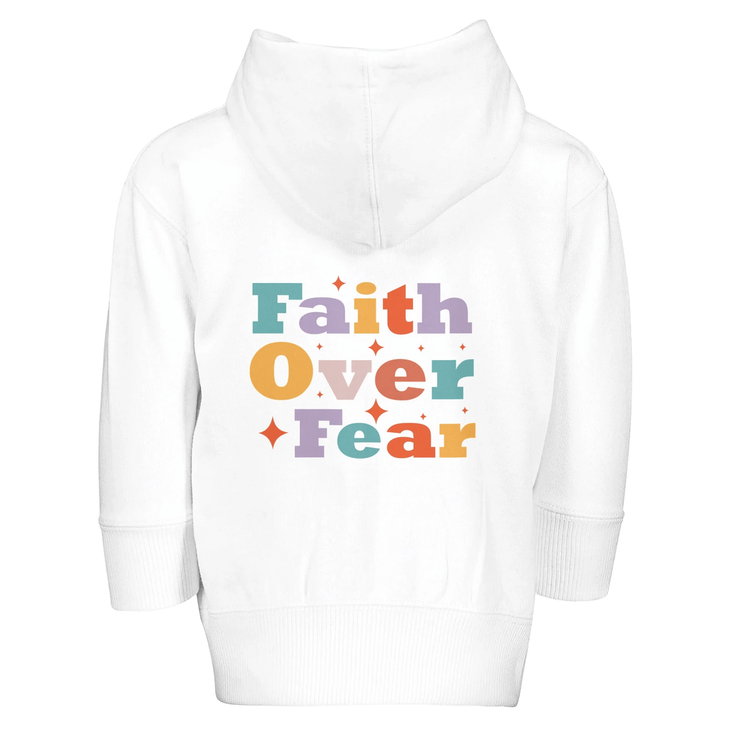 Faith Over Fear Christian Toddler Zip Fleece Hooded Sweatshirt - ClaimedbyGodDesigns