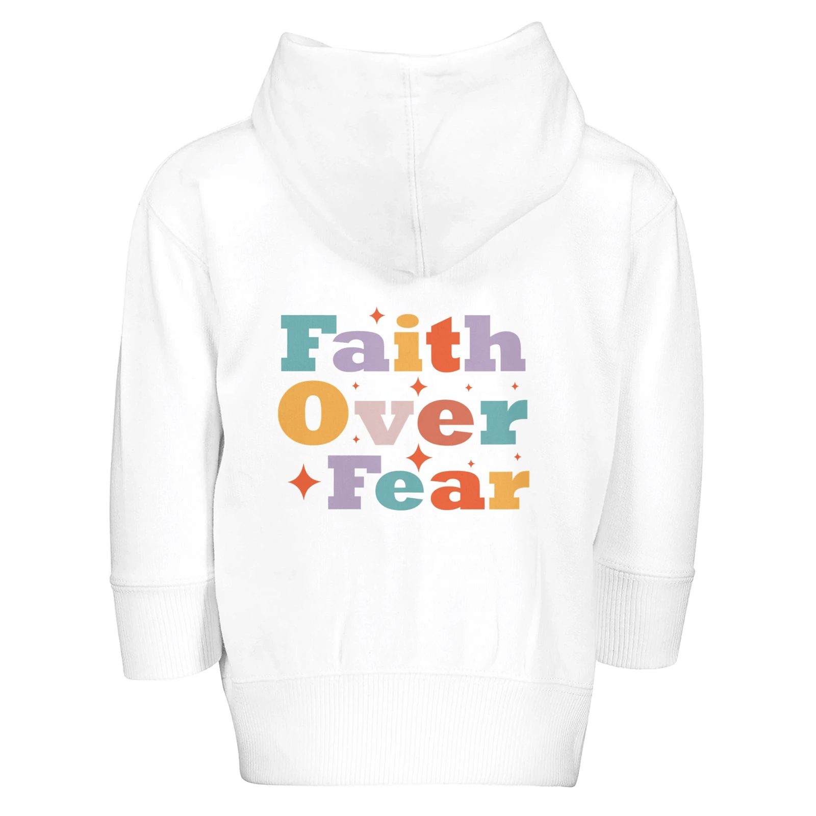 Faith Over Fear Christian Toddler Zip Fleece Hooded Sweatshirt - ClaimedbyGodDesigns