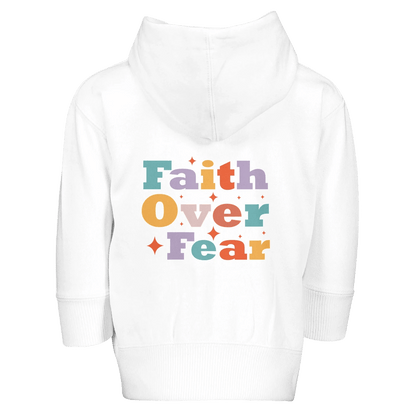 Faith Over Fear Christian Toddler Zip Fleece Hooded Sweatshirt - ClaimedbyGodDesigns