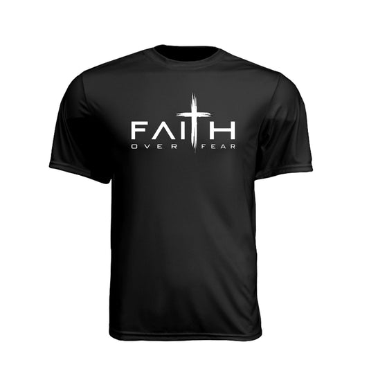 Faith Over Fear Cross Unisex Christian Gym T-Shirt - Claimed by God Designs
