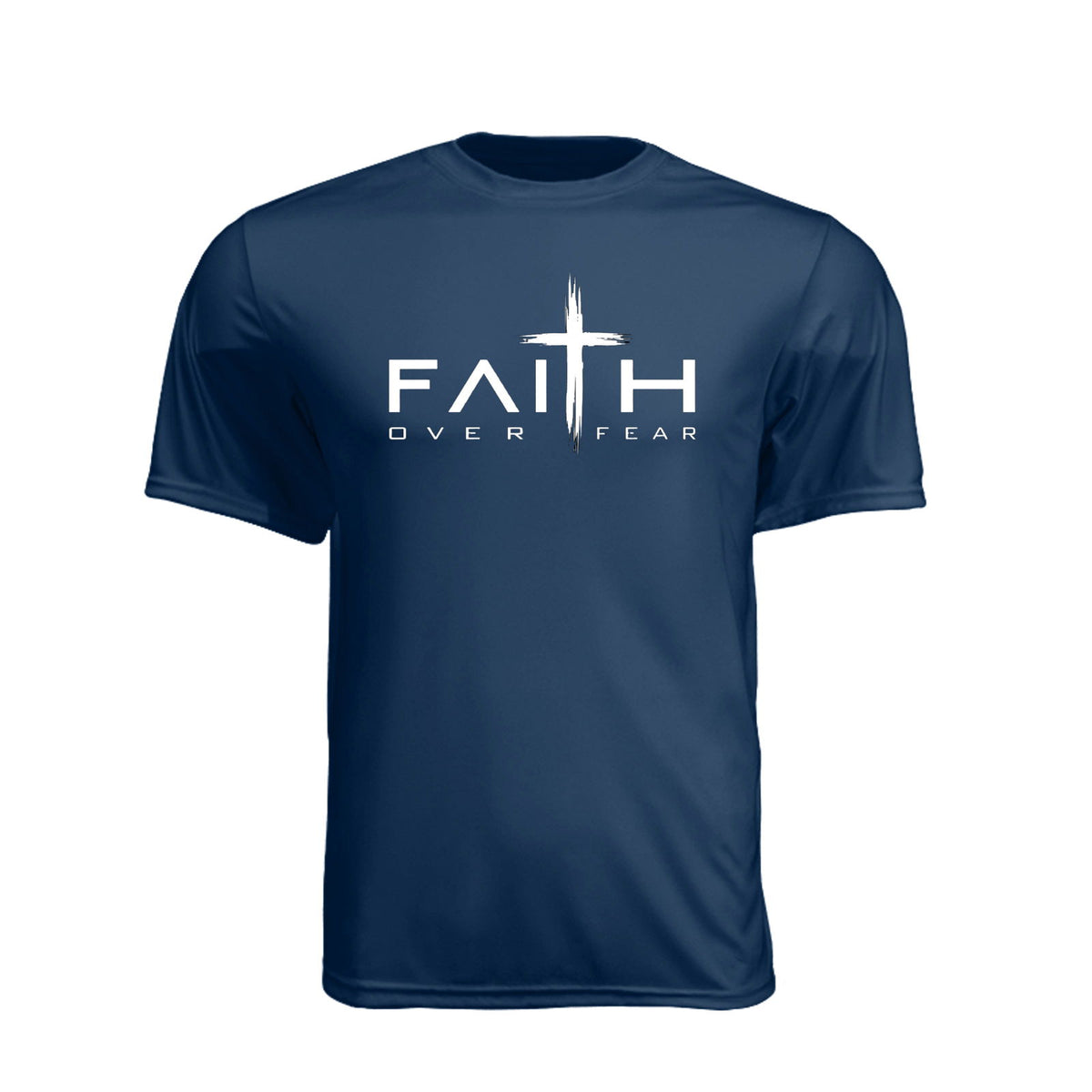 Faith Over Fear Cross Unisex Christian Gym T-Shirt - Claimed by God Designs