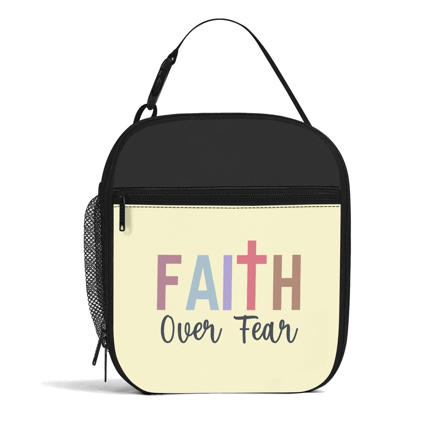 Faith Over Fear Insulated Christian Lunch Box for Kids - ClaimedbyGodDesigns