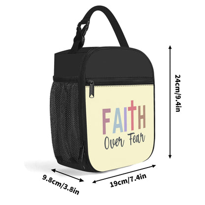 Faith Over Fear Insulated Christian Lunch Box for Kids - ClaimedbyGodDesigns