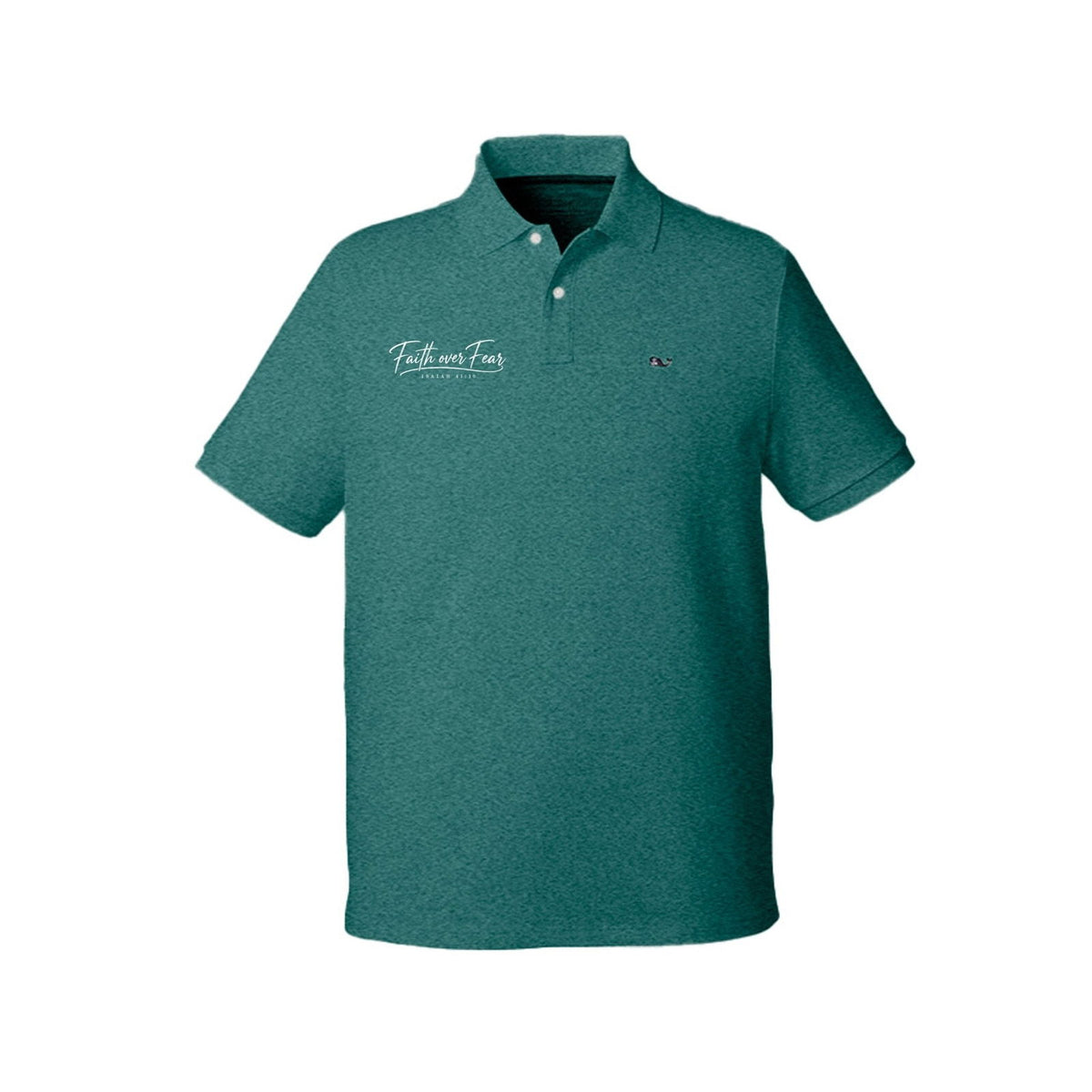 Faith Over Fear Men's Christian Edgartown Pique Polo T-shirt - ClaimedbyGodDesigns
