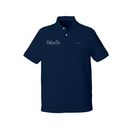 Faith Over Fear Men's Christian Edgartown Pique Polo T-shirt - ClaimedbyGodDesigns