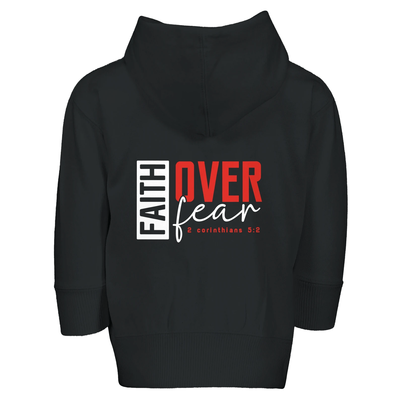 Faith Over Fear Toddler Christian Zip Fleece Hooded Sweatshirt - ClaimedbyGodDesigns