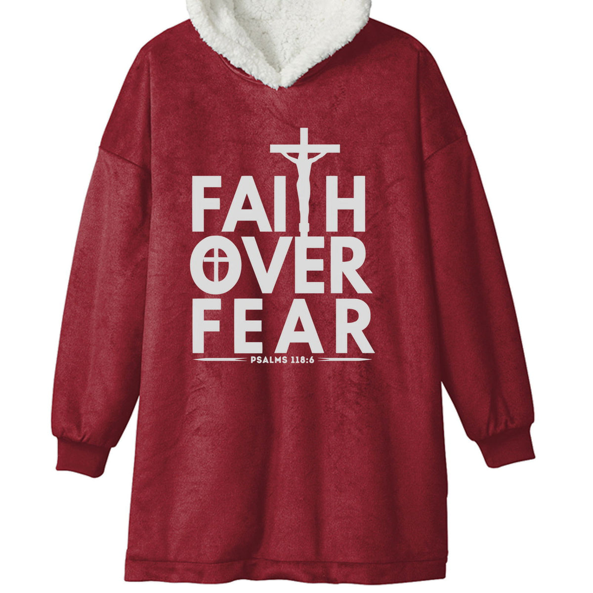 Faith Over Fear Unisex Premium Wearable Blanket - ClaimedbyGodDesigns