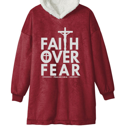 Faith Over Fear Unisex Premium Wearable Blanket - ClaimedbyGodDesigns