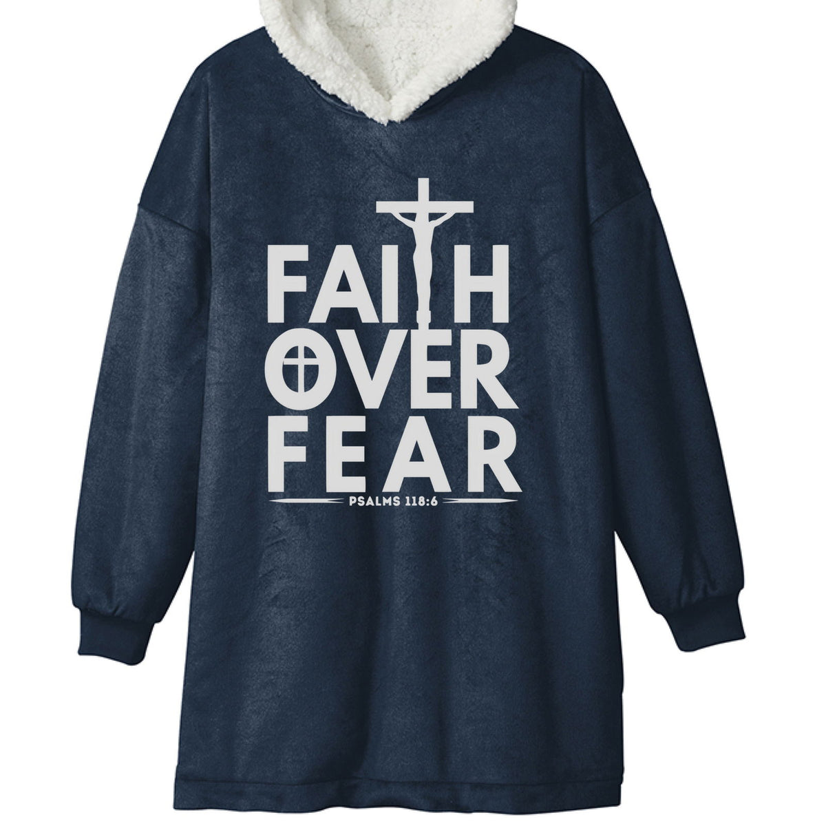 Faith Over Fear Unisex Premium Wearable Blanket - ClaimedbyGodDesigns