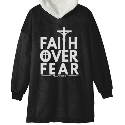 Faith Over Fear Unisex Premium Wearable Blanket - ClaimedbyGodDesigns
