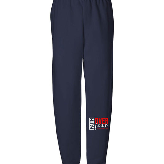 Faith Over Fear Youth Christian Sweatpants - ClaimedbyGodDesigns
