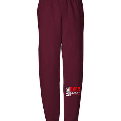 Faith Over Fear Youth Christian Sweatpants - ClaimedbyGodDesigns