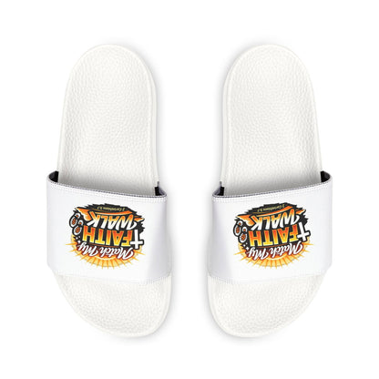 Faith Walk Men's Christian Slide Sandals — "Match My Faith" Graphic - ClaimedbyGodDesigns