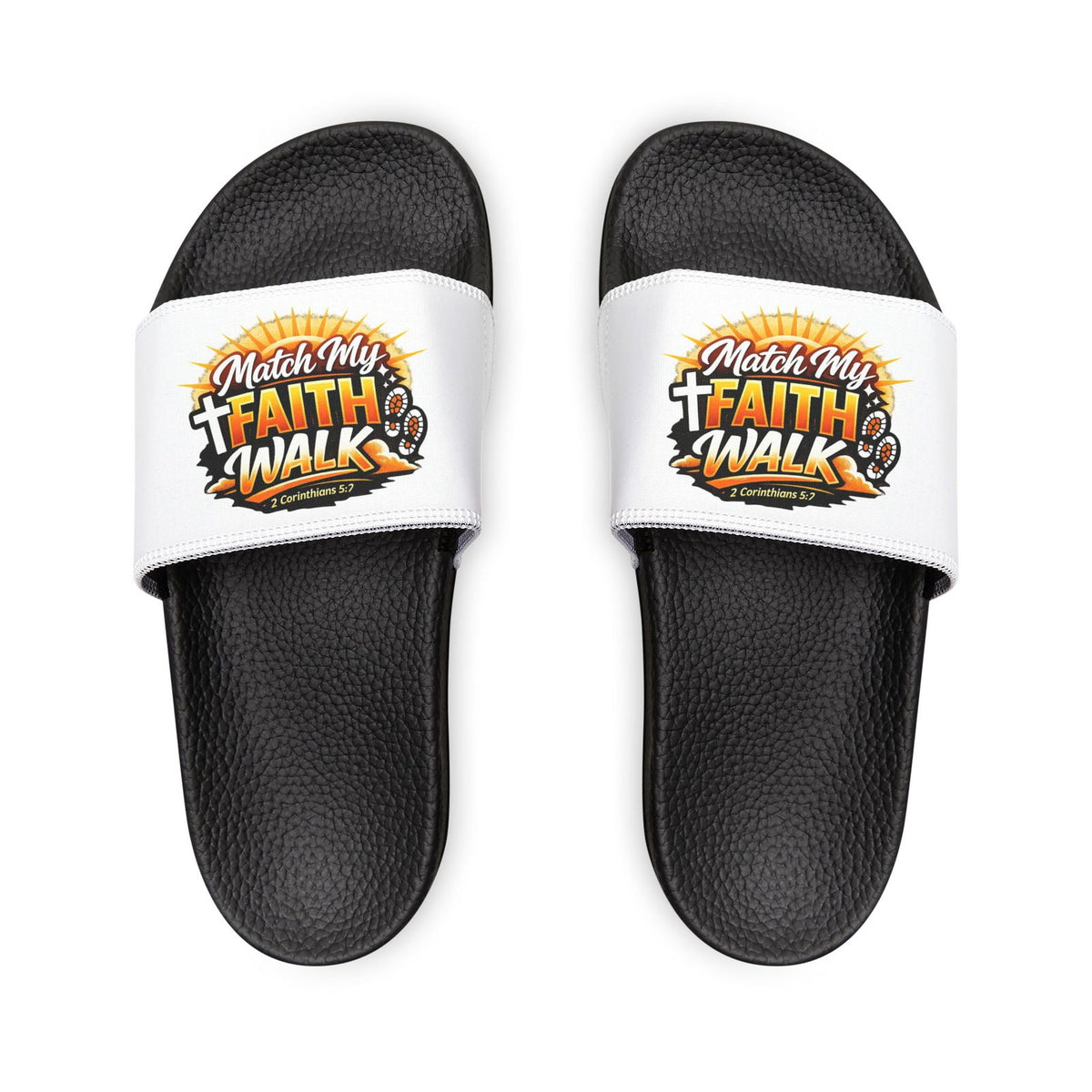 Faith Walk Slide Sandals — "Match My Faith" Removable-Strap Women’s Christian Slides - ClaimedbyGodDesigns