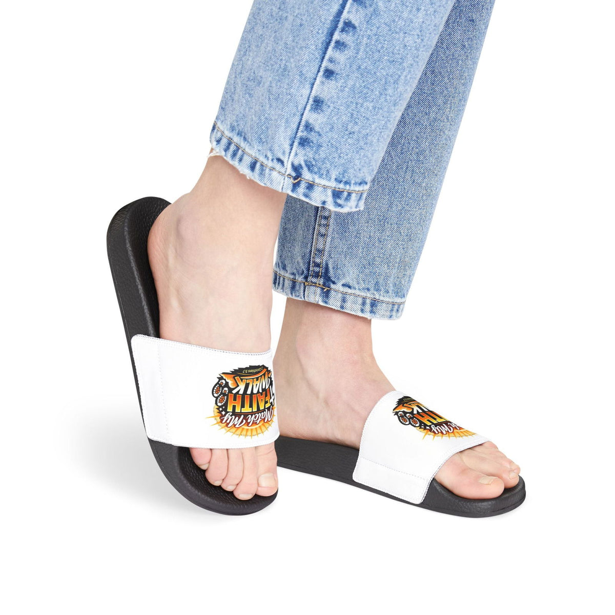 Faith Walk Slide Sandals — "Match My Faith" Removable-Strap Women’s Christian Slides - ClaimedbyGodDesigns