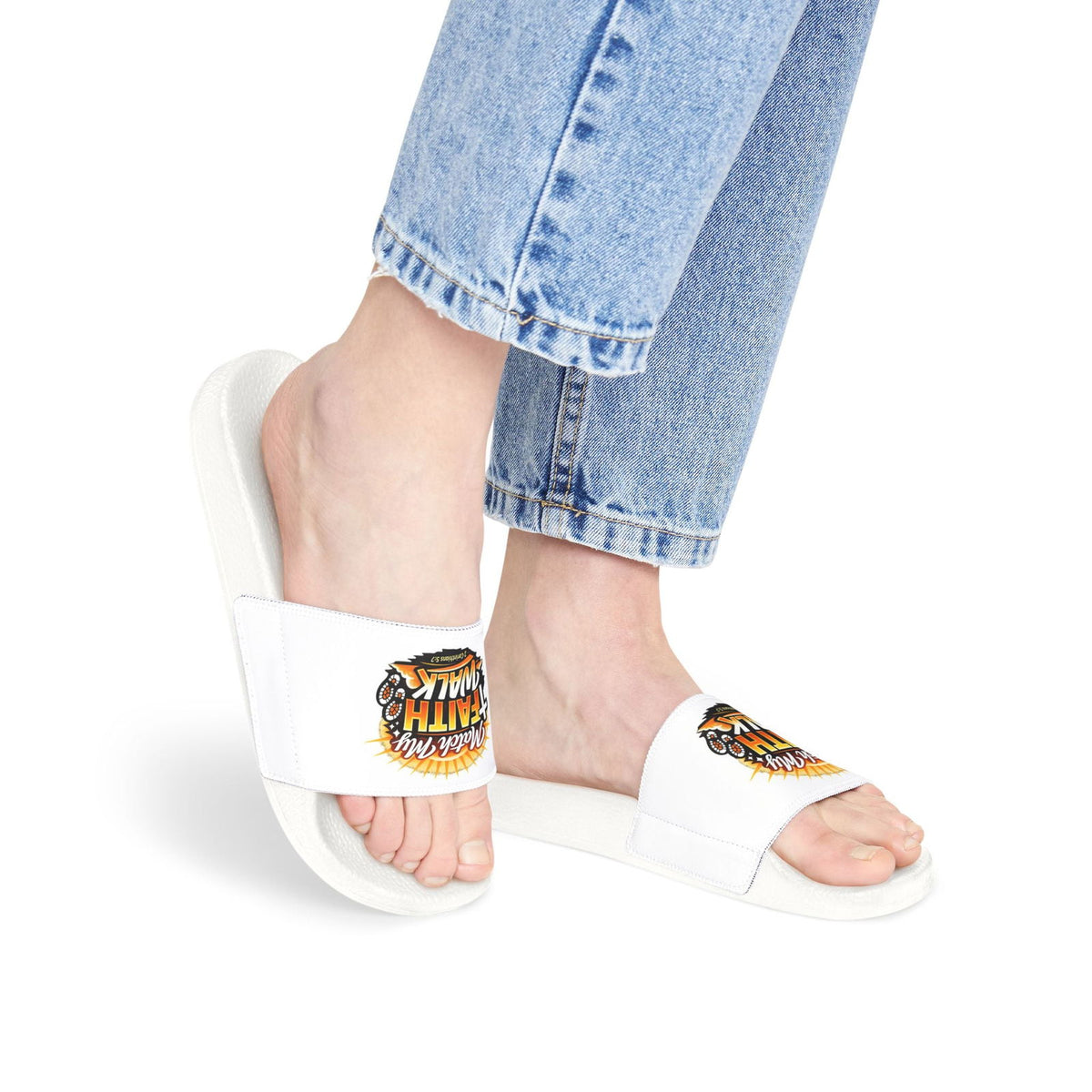Faith Walk Slide Sandals — "Match My Faith" Removable-Strap Women’s Christian Slides - ClaimedbyGodDesigns
