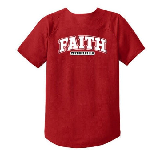 Faith Youth Christian Full-Button Jersey - ClaimedbyGodDesigns