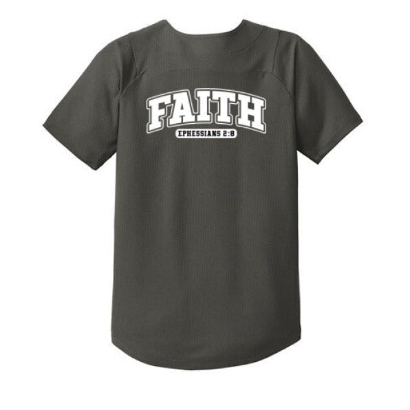 Faith Youth Christian Full-Button Jersey - ClaimedbyGodDesigns