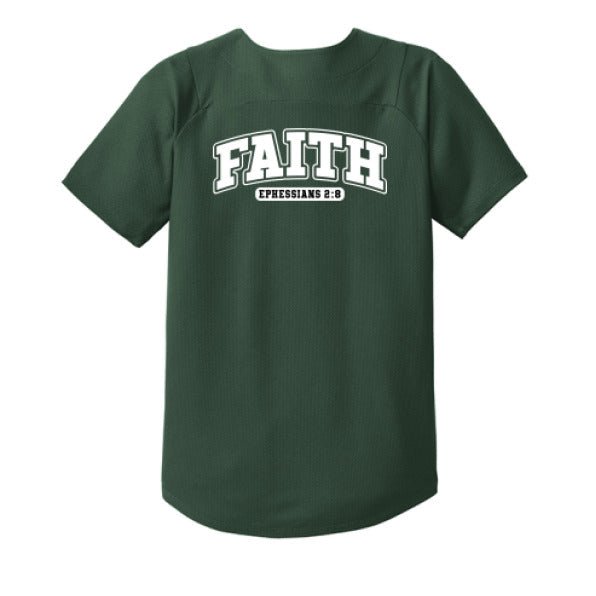 Faith Youth Christian Full-Button Jersey - ClaimedbyGodDesigns