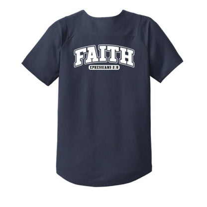 Faith Youth Christian Full-Button Jersey - ClaimedbyGodDesigns