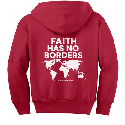 Faith has no borders Youth Christian Full-Zip Hooded Sweatshirt - ClaimedbyGodDesigns