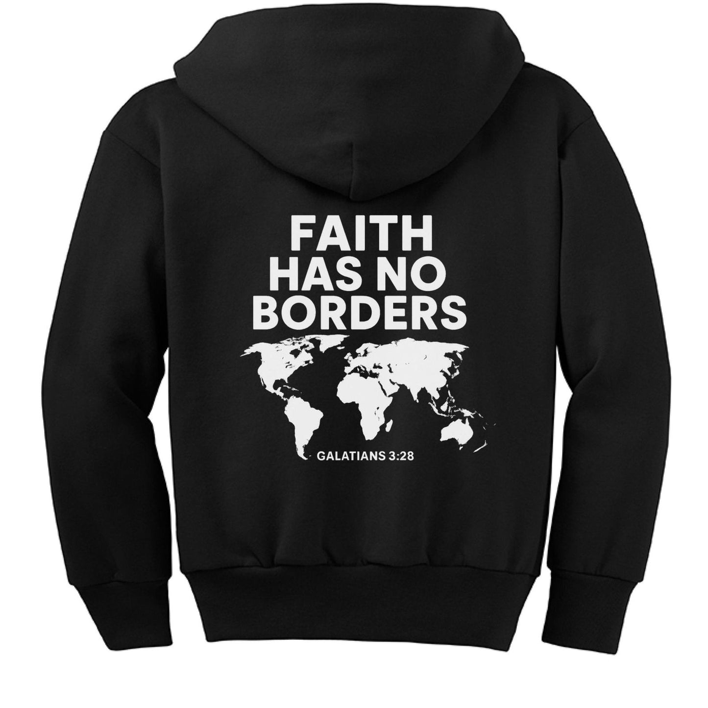 Faith has no borders Youth Christian Full-Zip Hooded Sweatshirt - ClaimedbyGodDesigns