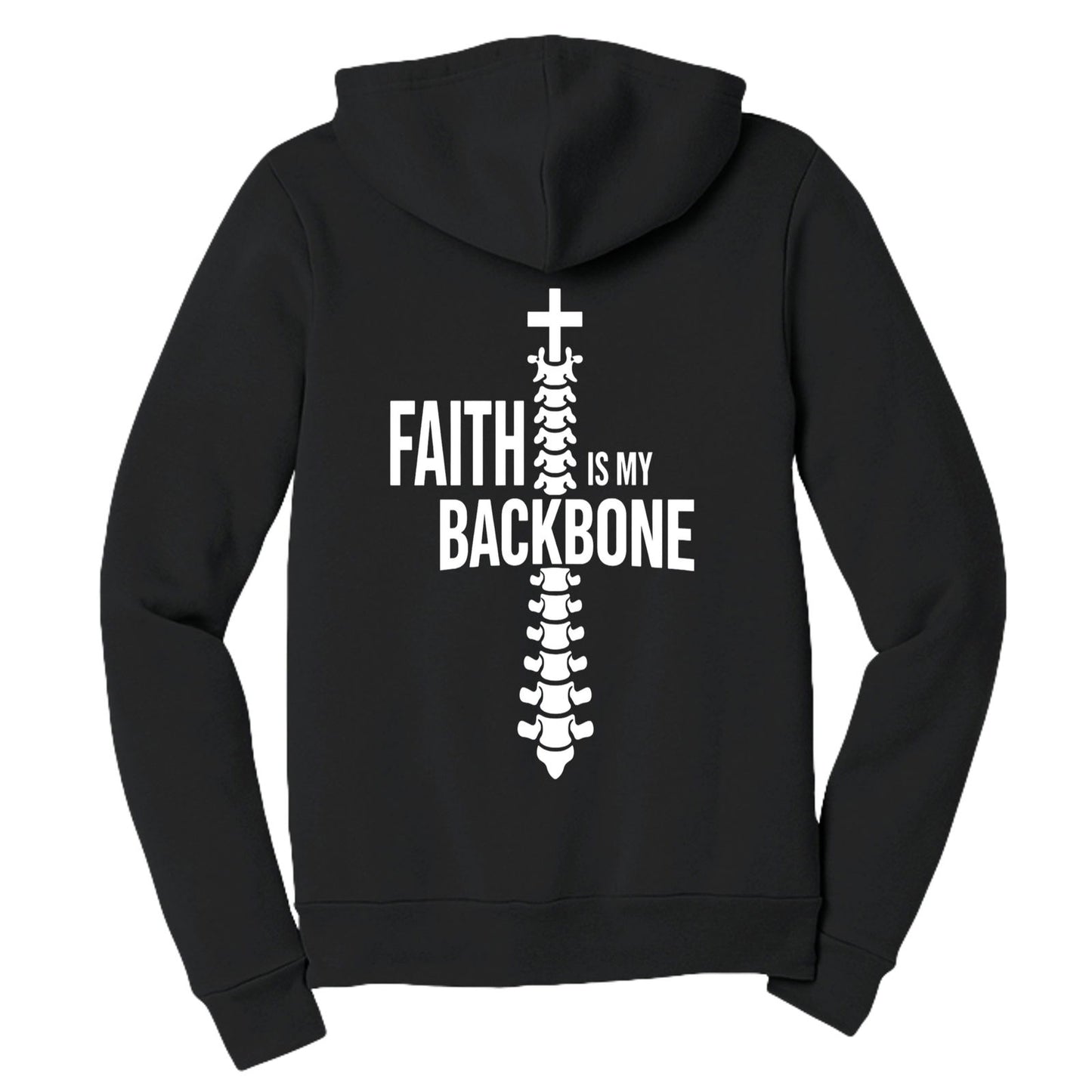 Faith is My Backbone Unisex Christian Full-zip Hooded Sweatshirt - ClaimedbyGodDesigns