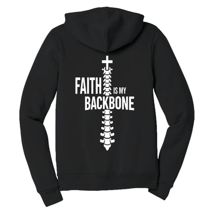 Faith is My Backbone Unisex Christian Full-zip Hooded Sweatshirt - ClaimedbyGodDesigns