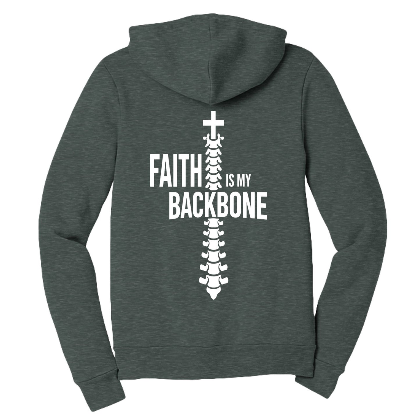 Faith is My Backbone Unisex Christian Full-zip Hooded Sweatshirt - ClaimedbyGodDesigns