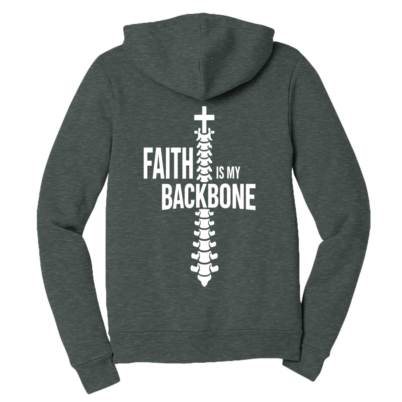 Faith is My Backbone Unisex Christian Full-zip Hooded Sweatshirt - ClaimedbyGodDesigns