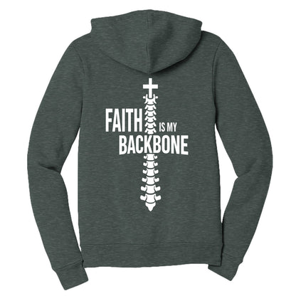 Faith is My Backbone Unisex Christian Full-zip Hooded Sweatshirt - ClaimedbyGodDesigns