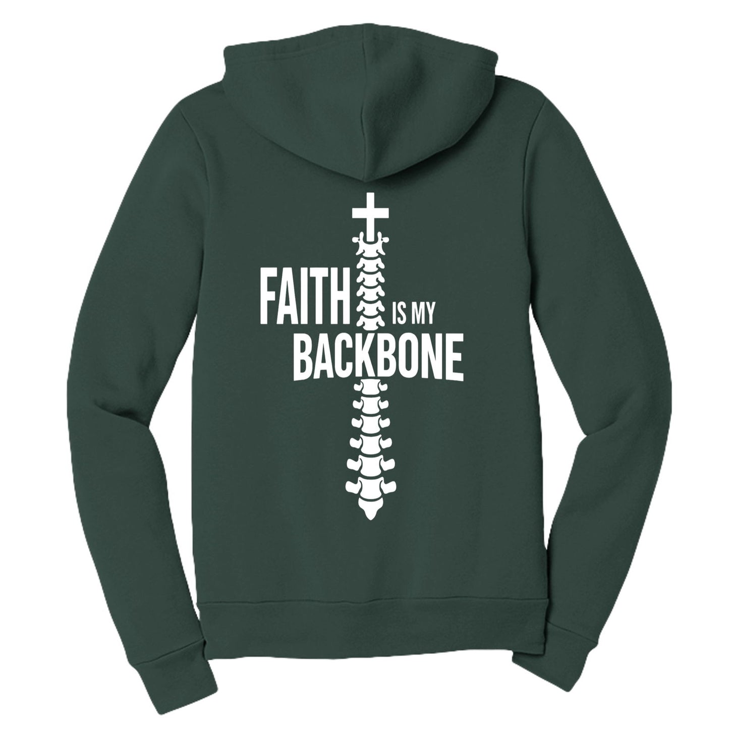 Faith is My Backbone Unisex Christian Full-zip Hooded Sweatshirt - ClaimedbyGodDesigns