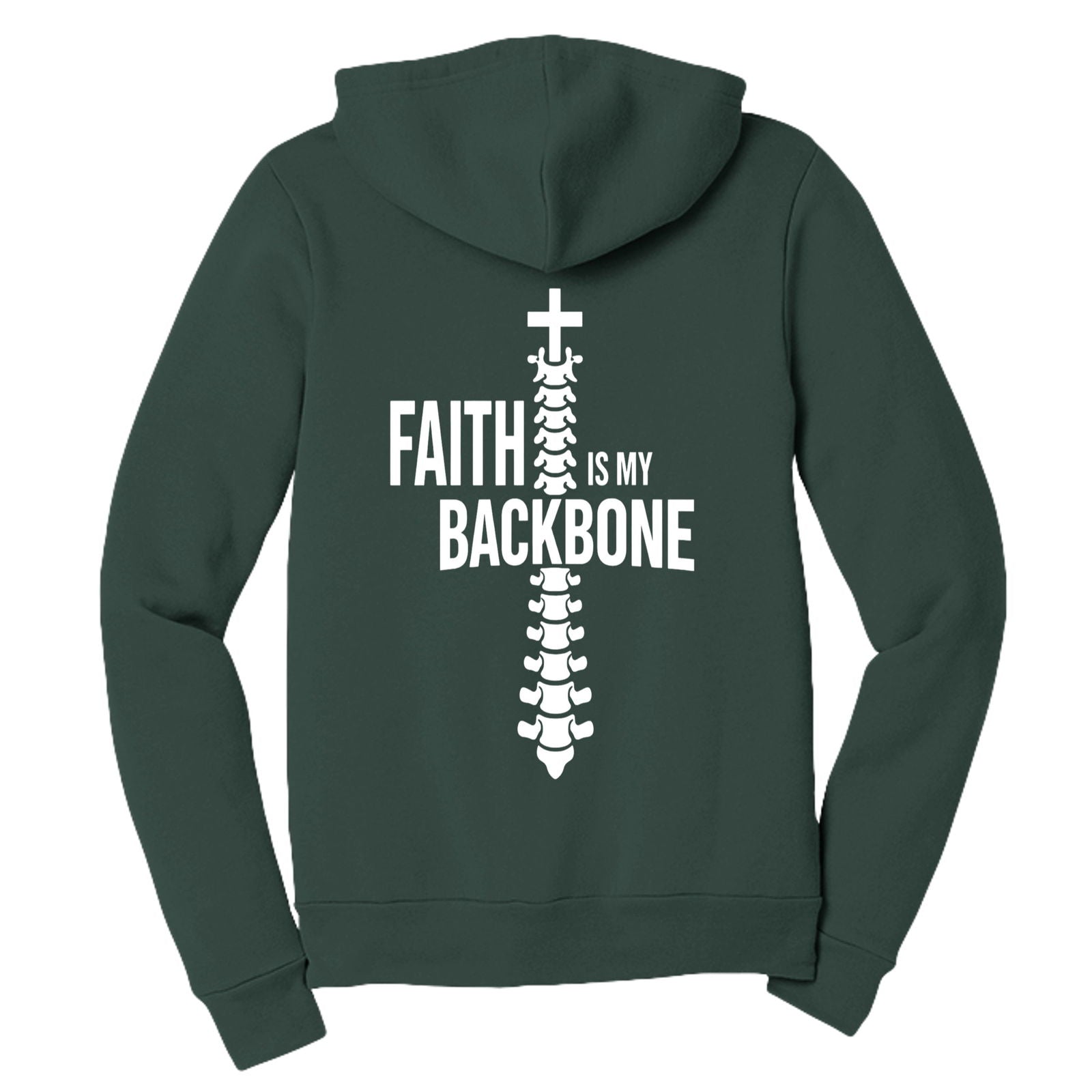 Faith is My Backbone Unisex Christian Full-zip Hooded Sweatshirt - ClaimedbyGodDesigns