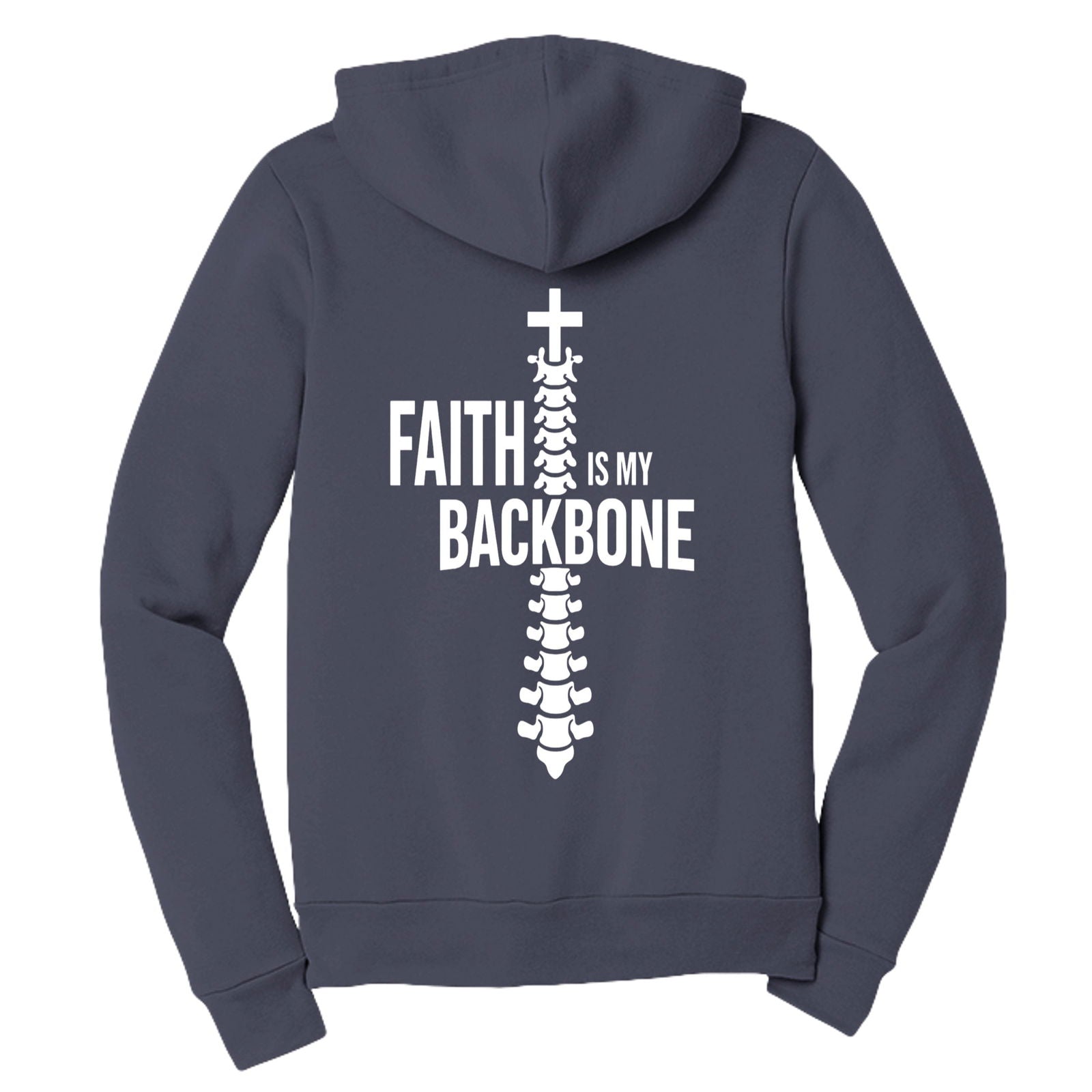 Faith is My Backbone Unisex Christian Full-zip Hooded Sweatshirt - ClaimedbyGodDesigns