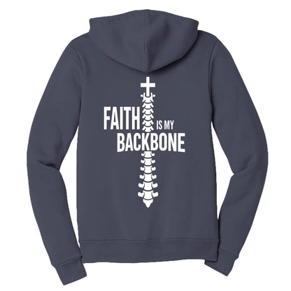 Faith is My Backbone Unisex Christian Full-zip Hooded Sweatshirt - ClaimedbyGodDesigns