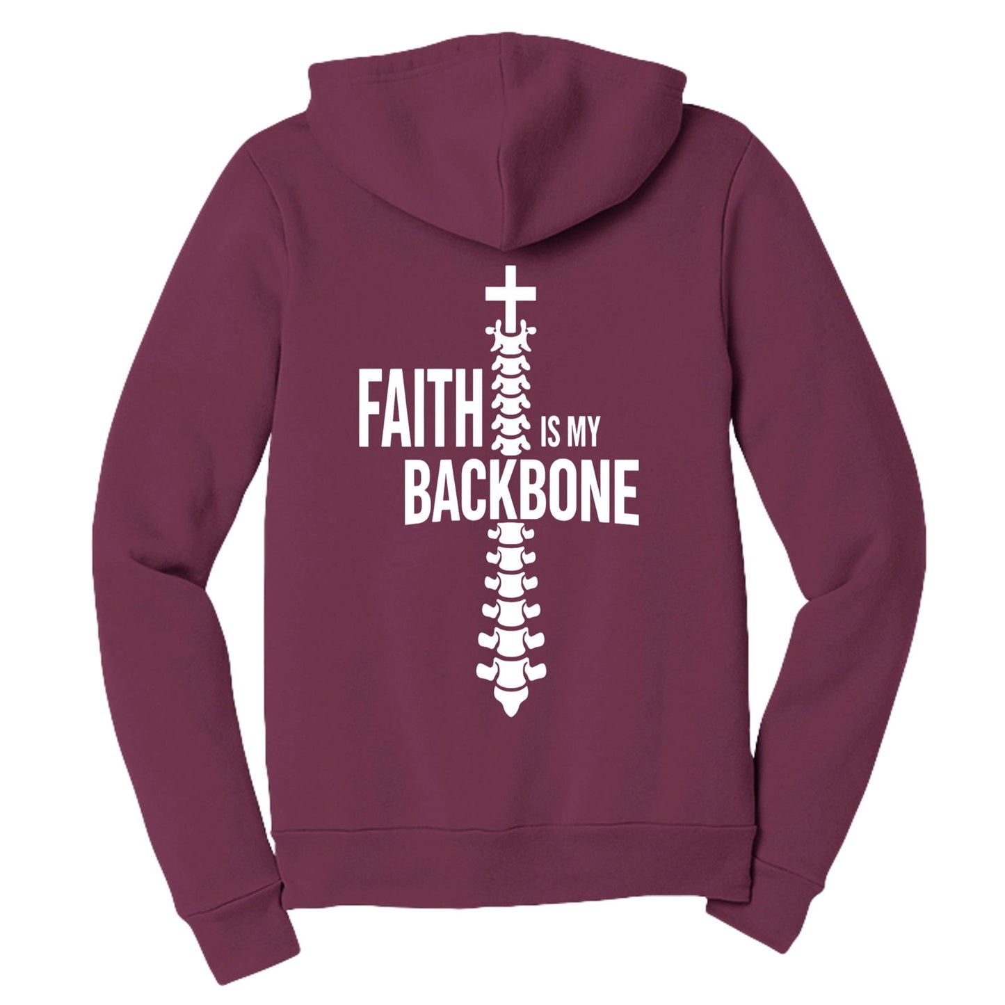 Faith is My Backbone Unisex Christian Full-zip Hooded Sweatshirt - ClaimedbyGodDesigns