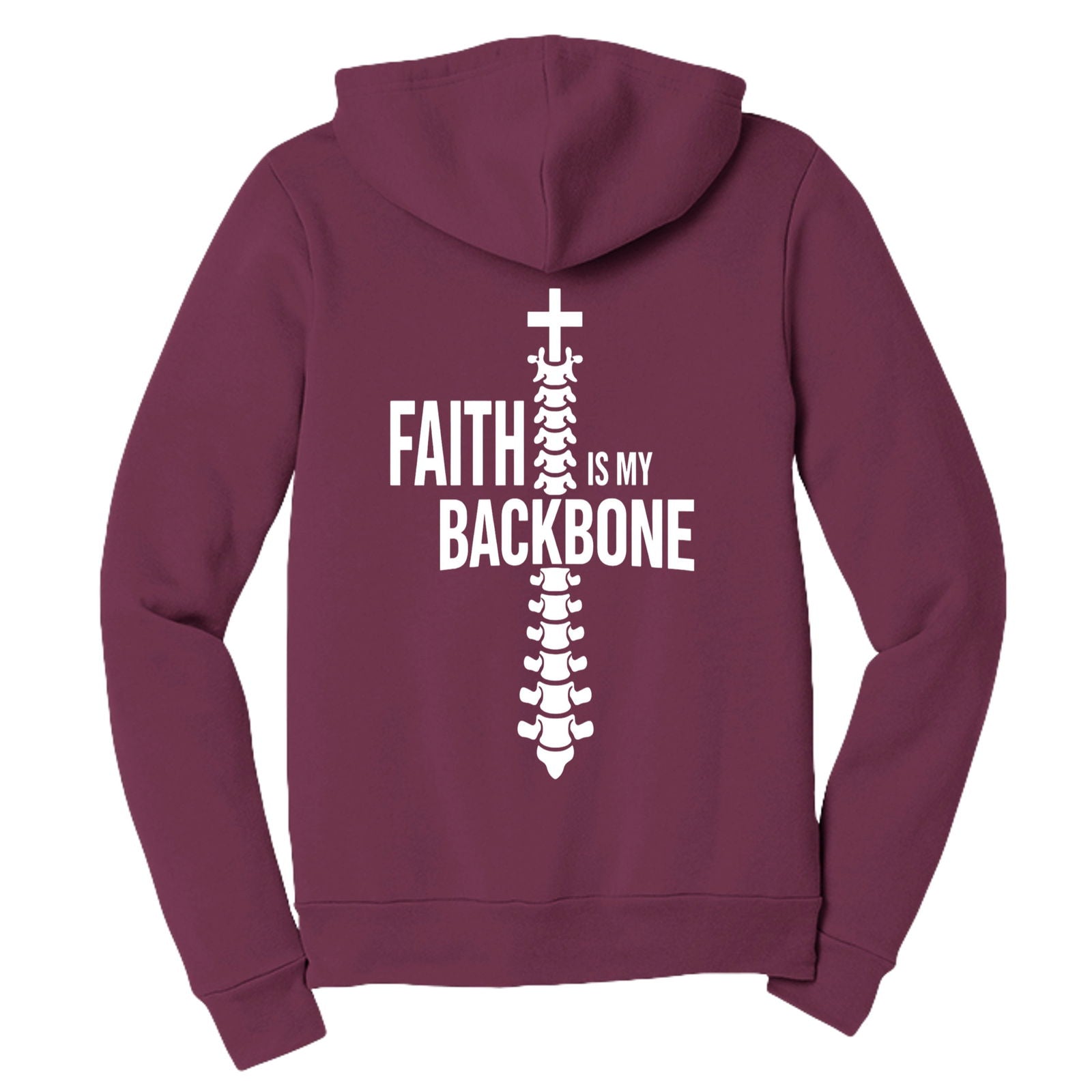 Faith is My Backbone Unisex Christian Full-zip Hooded Sweatshirt - ClaimedbyGodDesigns
