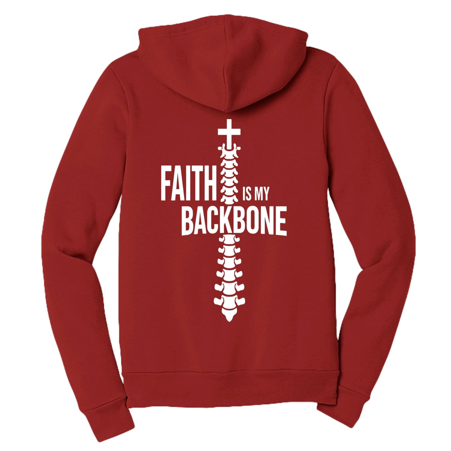 Faith is My Backbone Unisex Christian Full-zip Hooded Sweatshirt - ClaimedbyGodDesigns