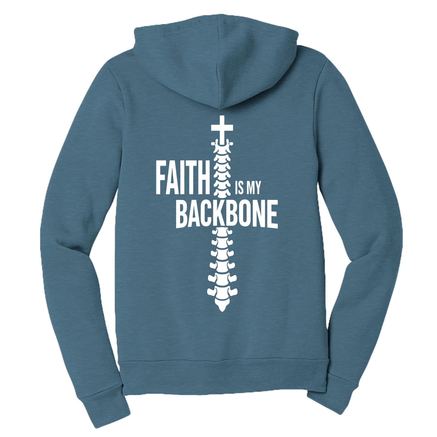 Faith is My Backbone Unisex Christian Full-zip Hooded Sweatshirt - ClaimedbyGodDesigns