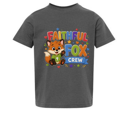 Faithful Fox Crew Toddler Christian T-shirt - ClaimedbyGodDesigns