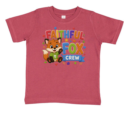 Faithful Fox Crew Toddler Christian T-shirt - ClaimedbyGodDesigns